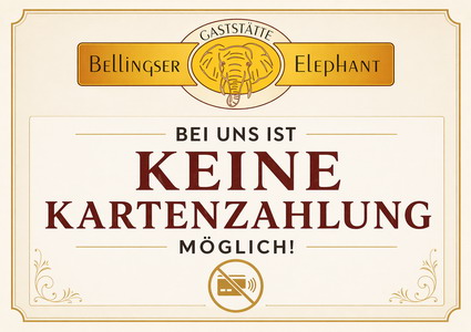 Leider keine Kartenzahlung m�glich